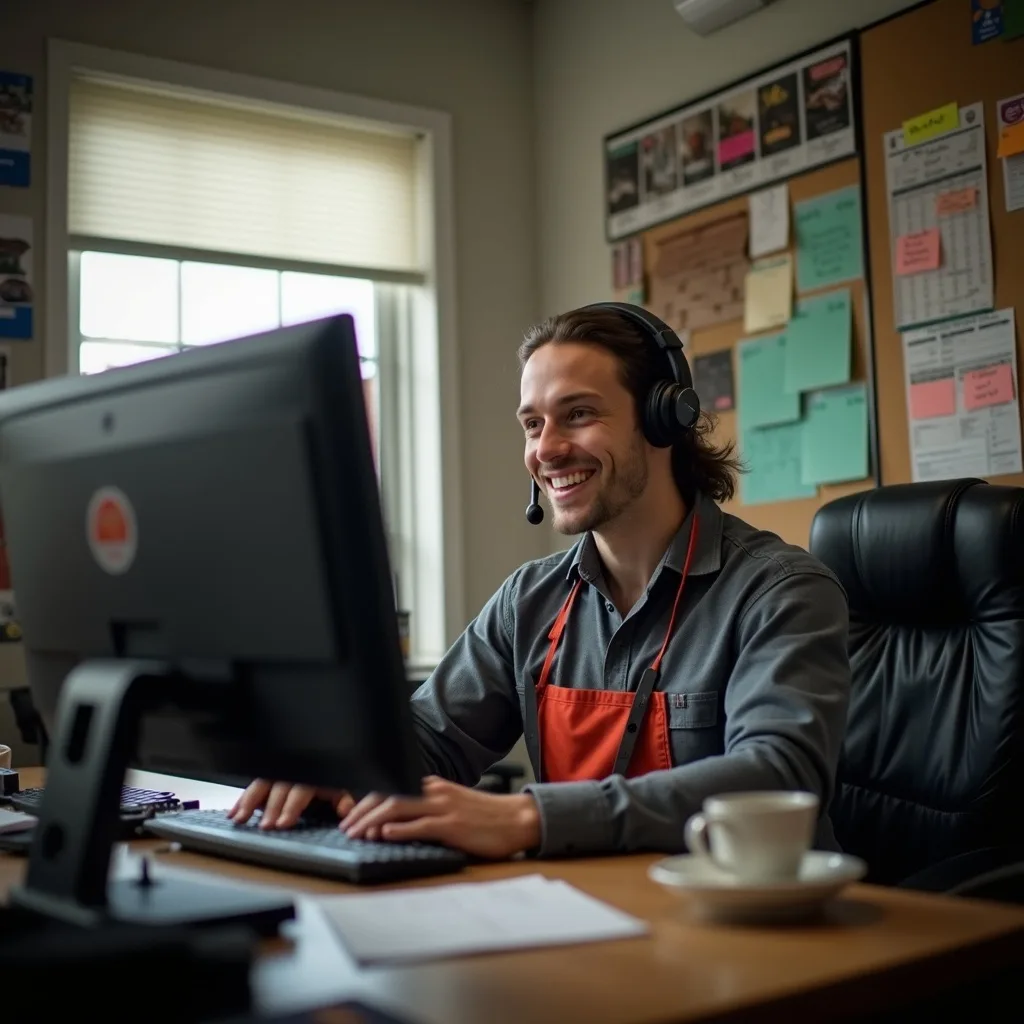 A team member answering the office line