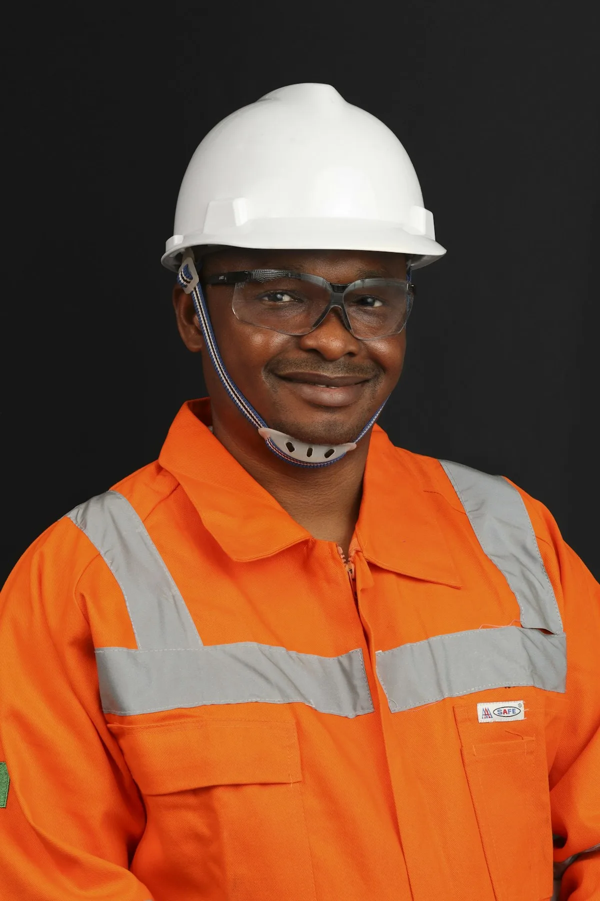 Marcus Bell in safety gear and a white hard hat
