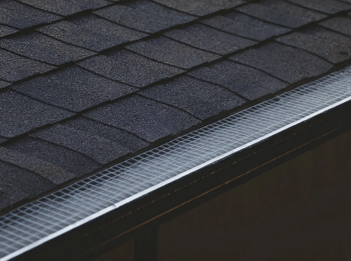 Clean gutter line and downspout after guard install