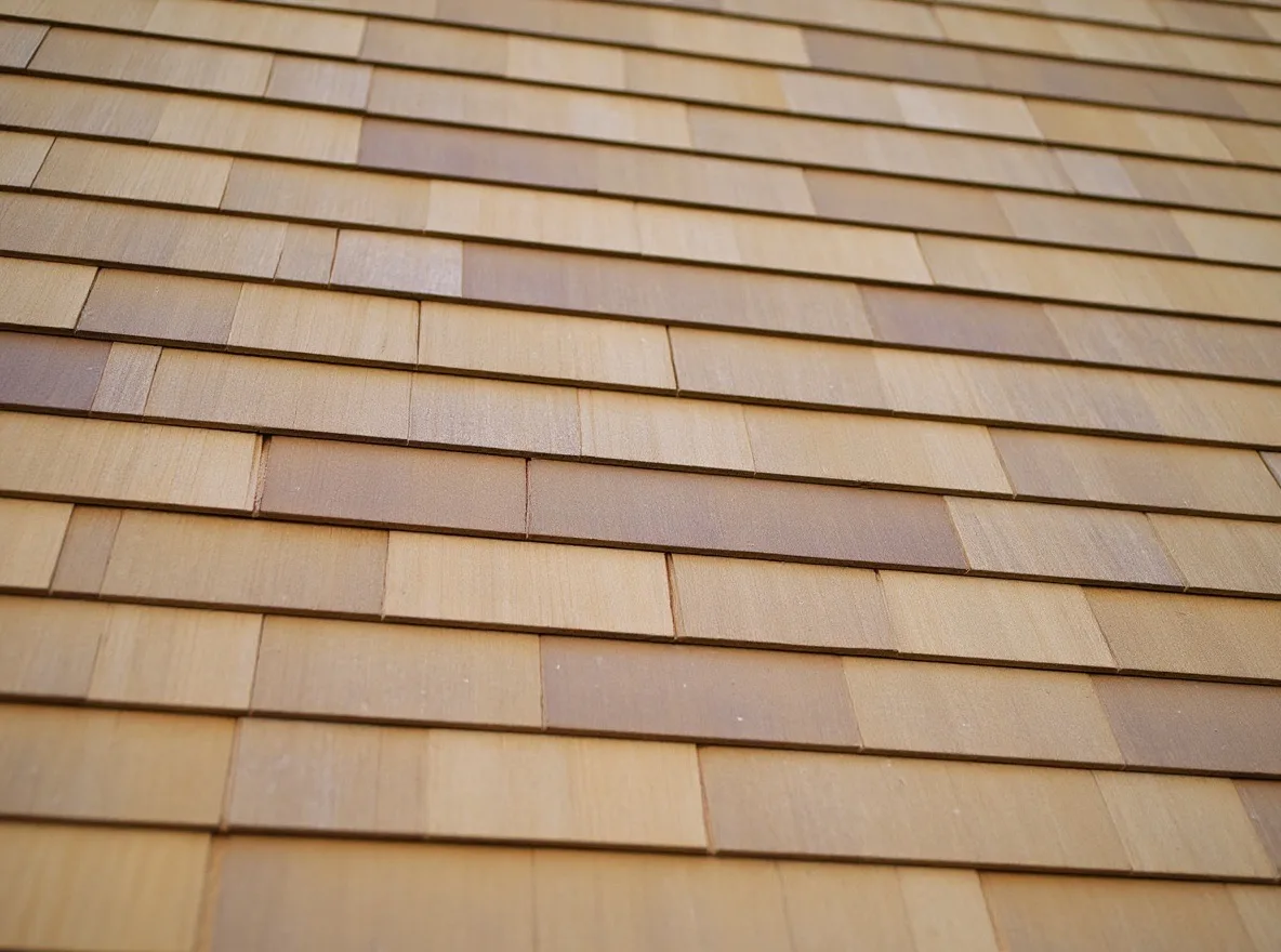 Fresh cedar shake roof after full replacement