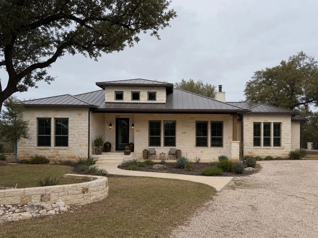 Wide new glass windows on a modern home