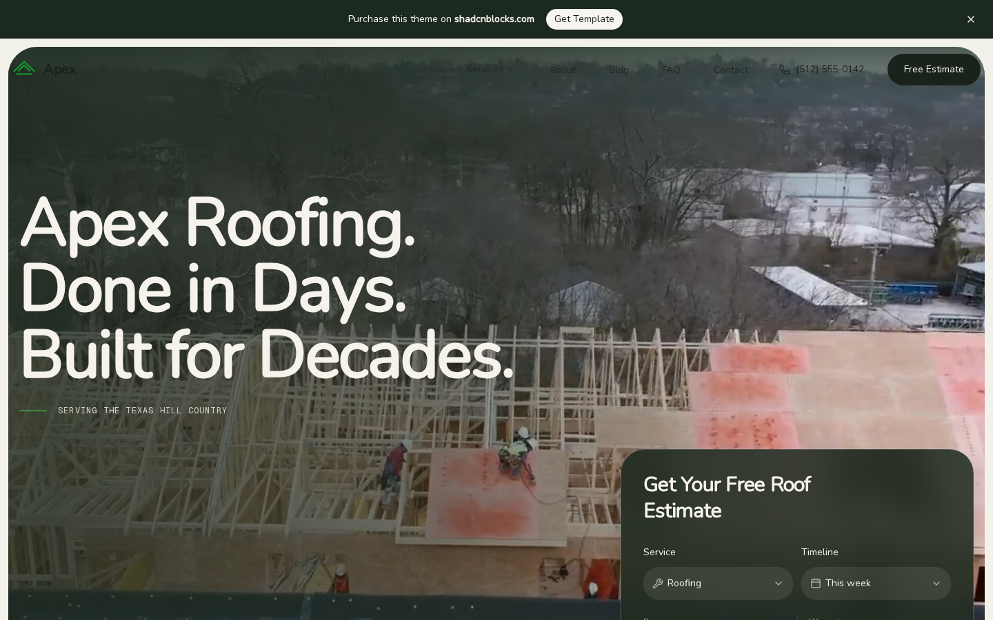 Apex homepage preview