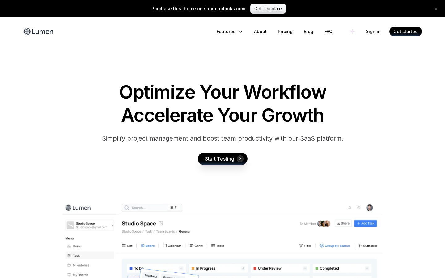 Lumen homepage preview