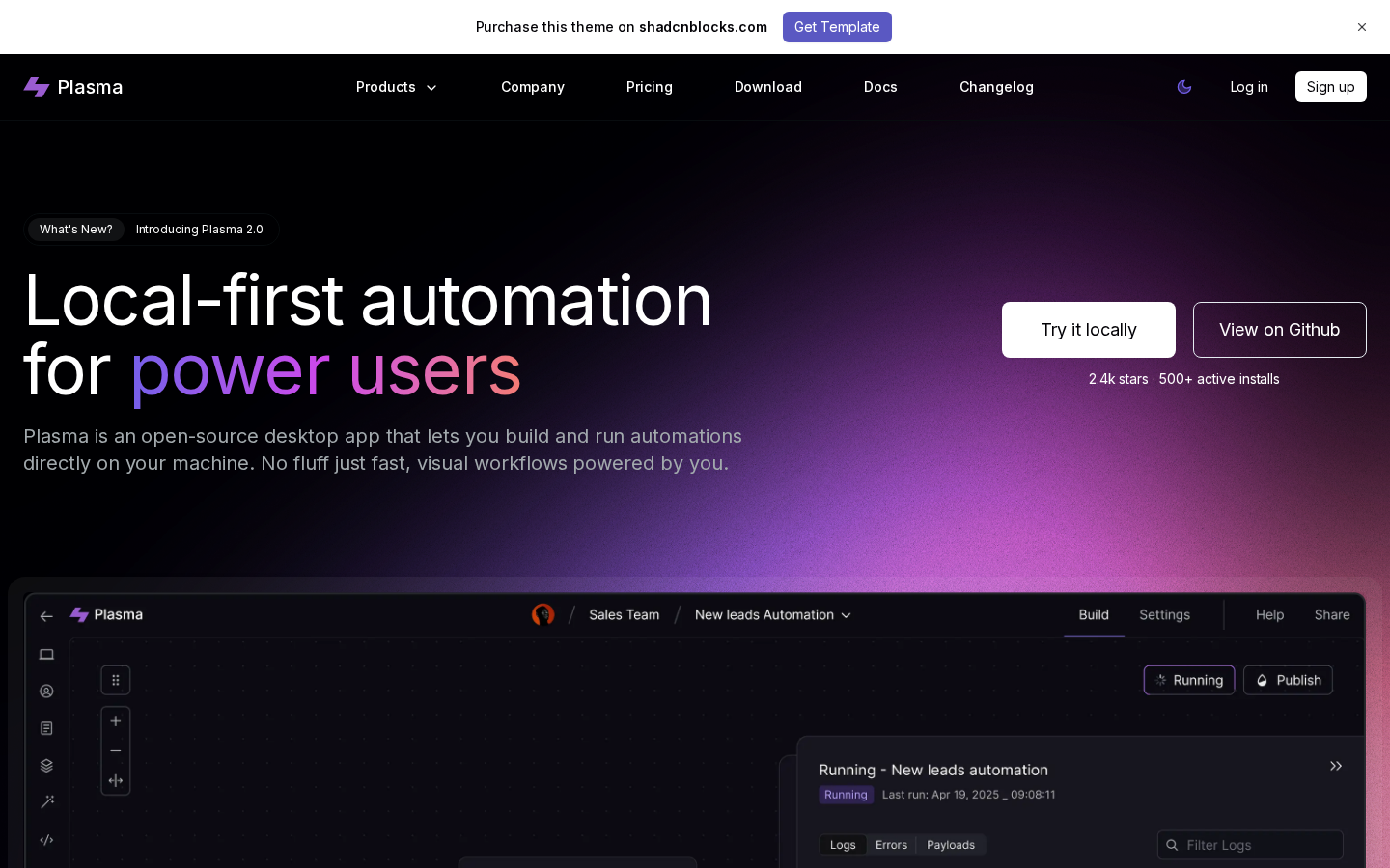 Plasma homepage preview
