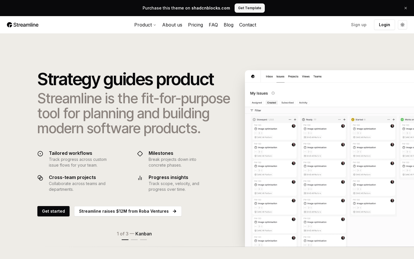Streamline homepage preview